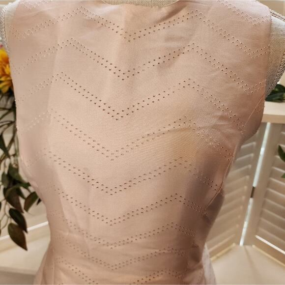 ALEXIS MED PLEATED PINHOLE BLUSH PEPLUM DRESS - Picture 3 of 9